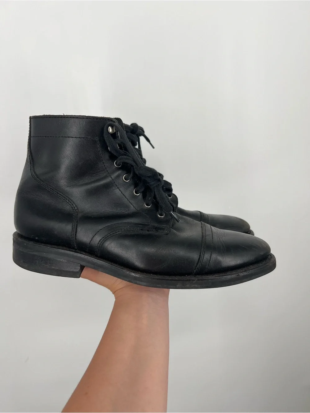 Thursday Boot Co Men’s Black Leather The Captain Lace Up Chukka Boots 9.5